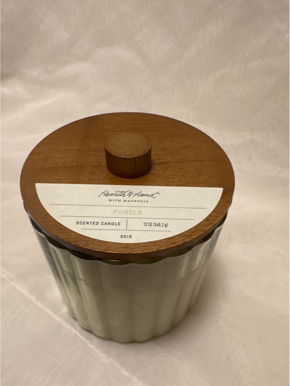 Hearts & Hand with Magnolia Pomelo Scented Candle in Glass Jar with Wooden Lid